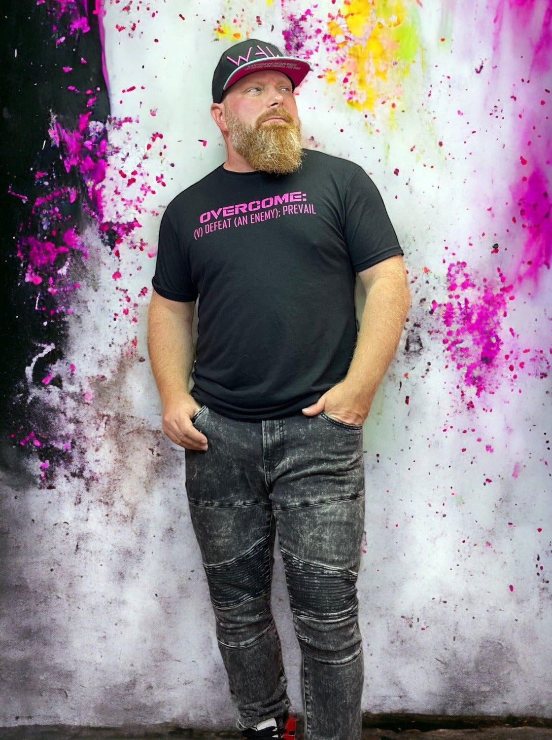 Overcome Black and Pink Tri Blend shirt, wearewarriorsapparel.com