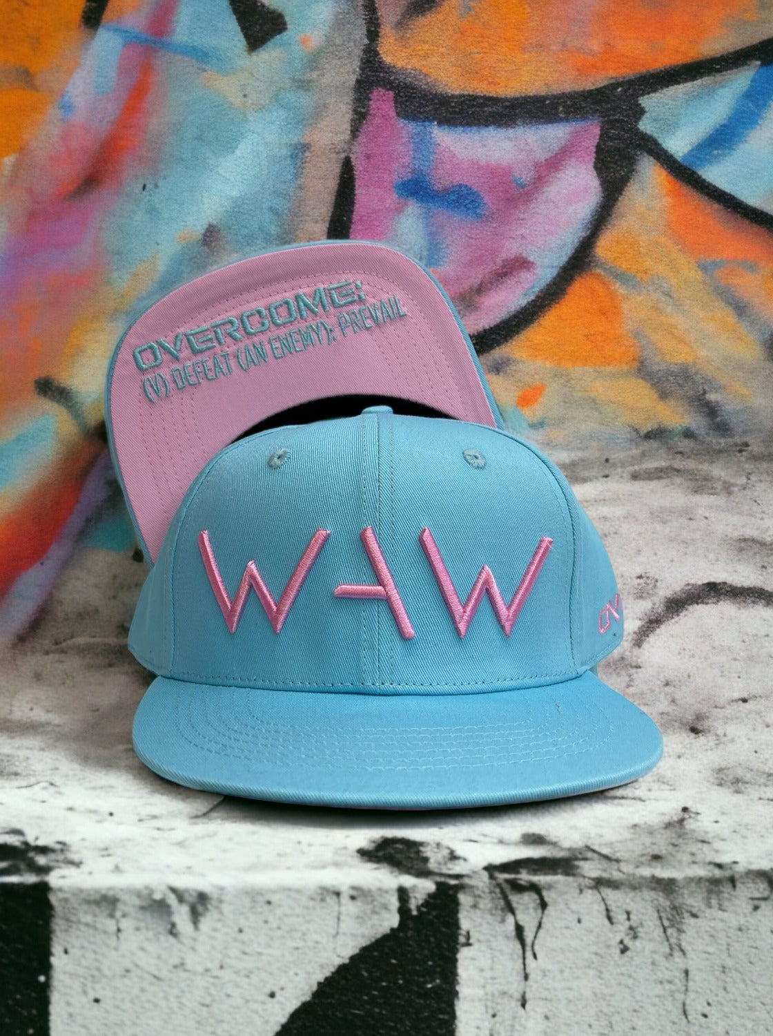 “Reaching for the Sky” Baby Blue and Pink Hat, WeAreWarriorsApparel.com