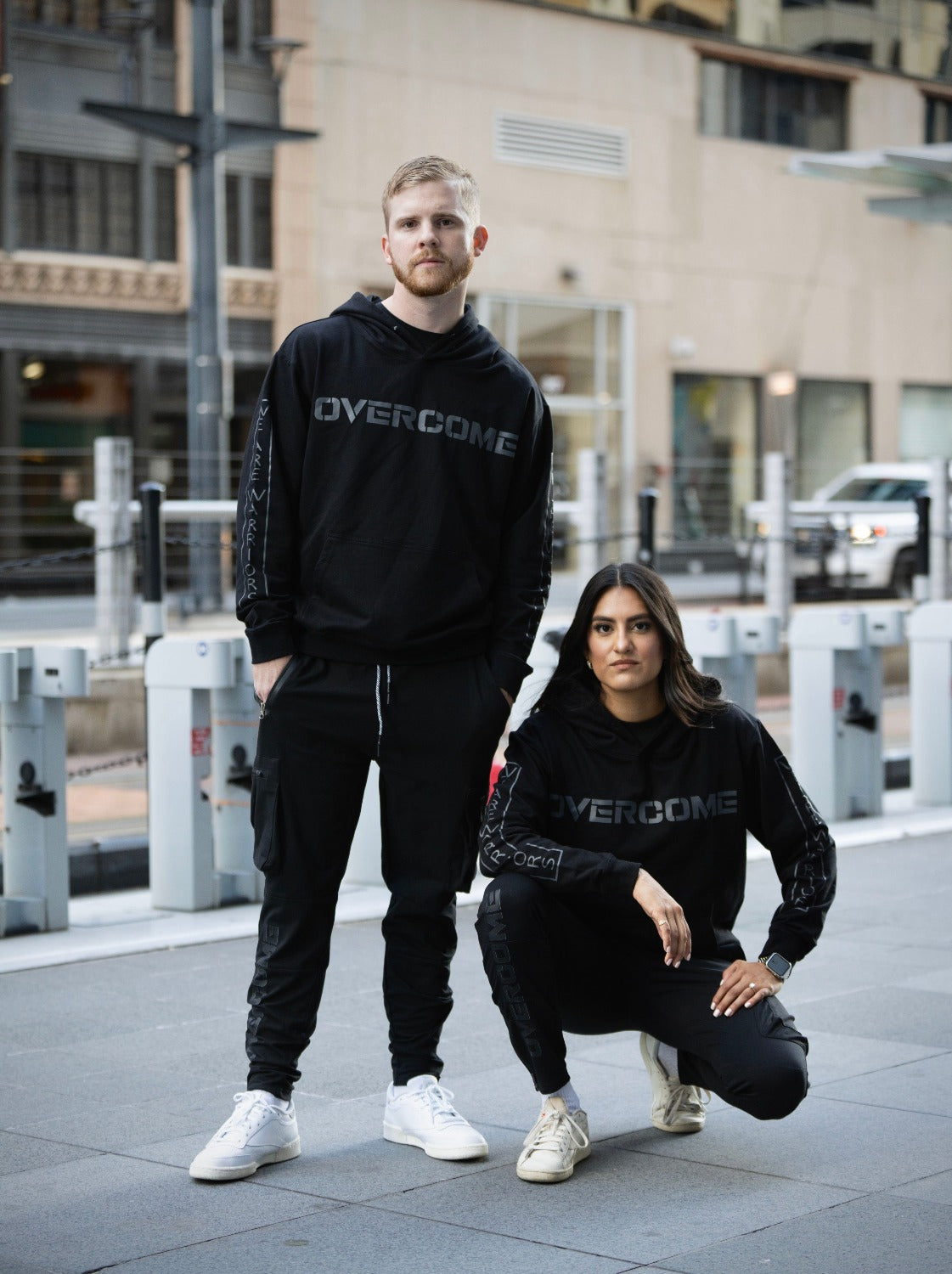 Before the Dawn Hoodie and Joggers with Overcome message, WeAreWarriorsApparel.com