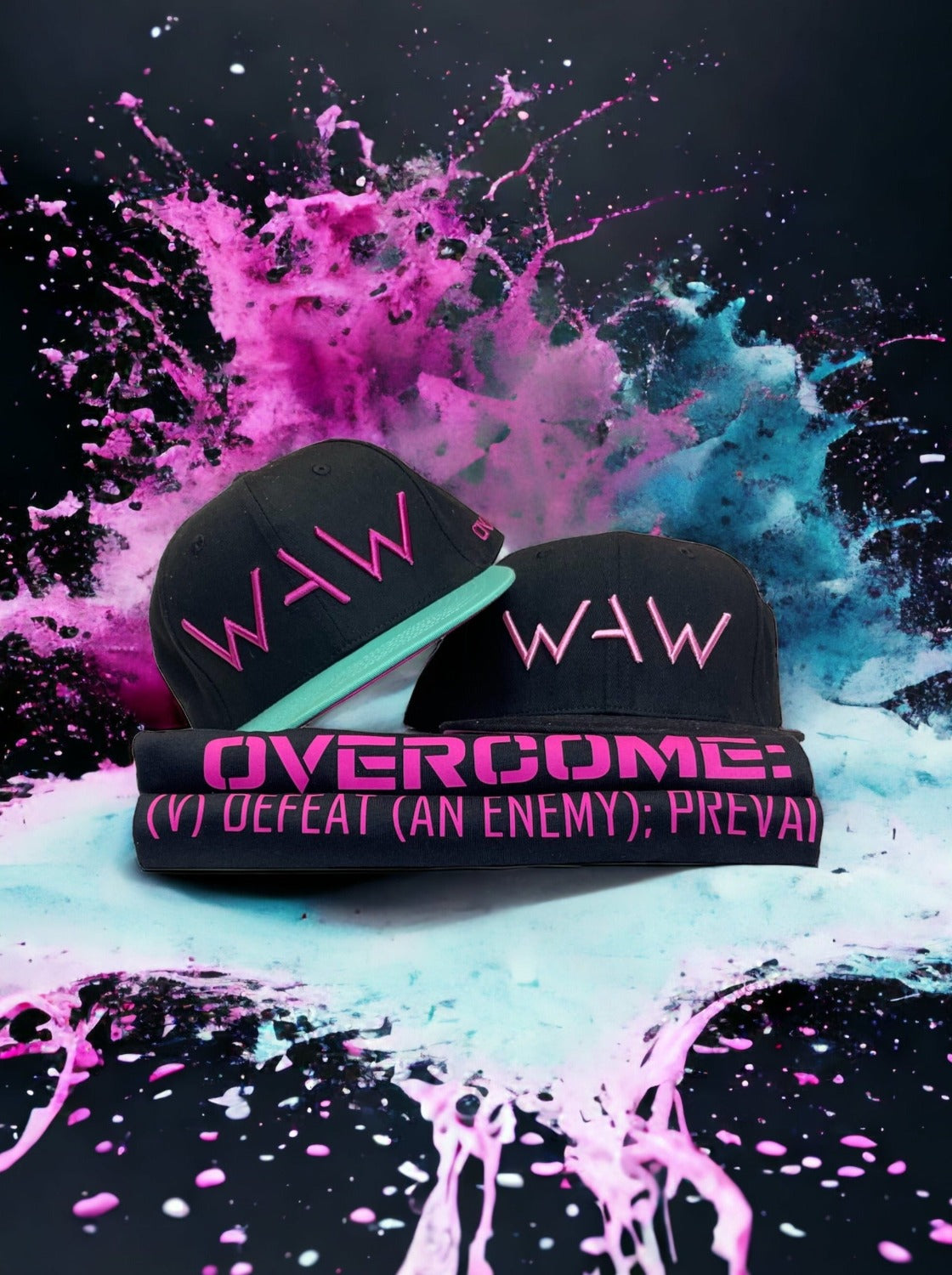 Overcome Black and Pink Tri Blend shirt, wearewarriorsapparel.com