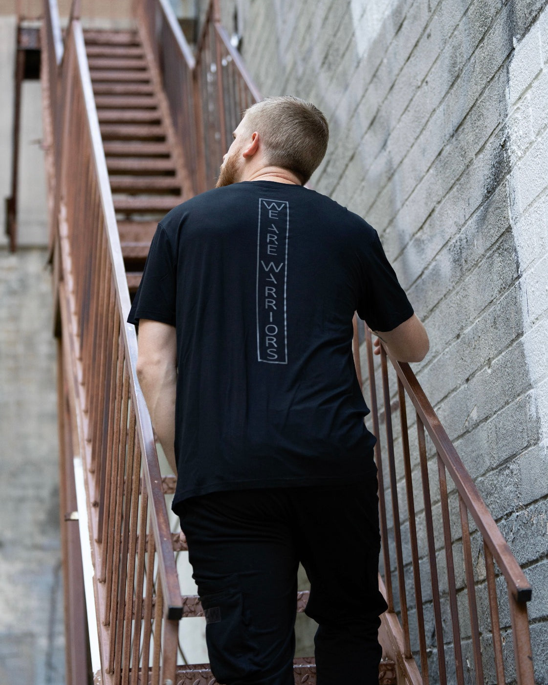 Before the Dawn T-Shirt back with Overcome message, WeAreWarriorsApparel.com