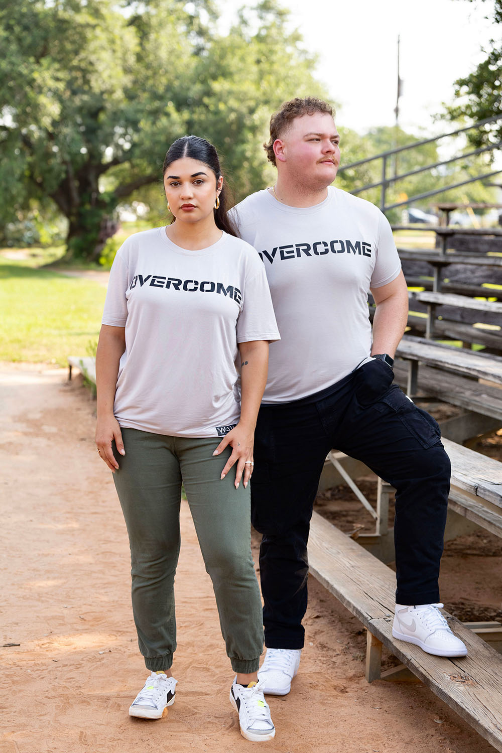 Grey Wolf Tri-blend Tee with Overcome message, WeAreWarriorsApparel.com