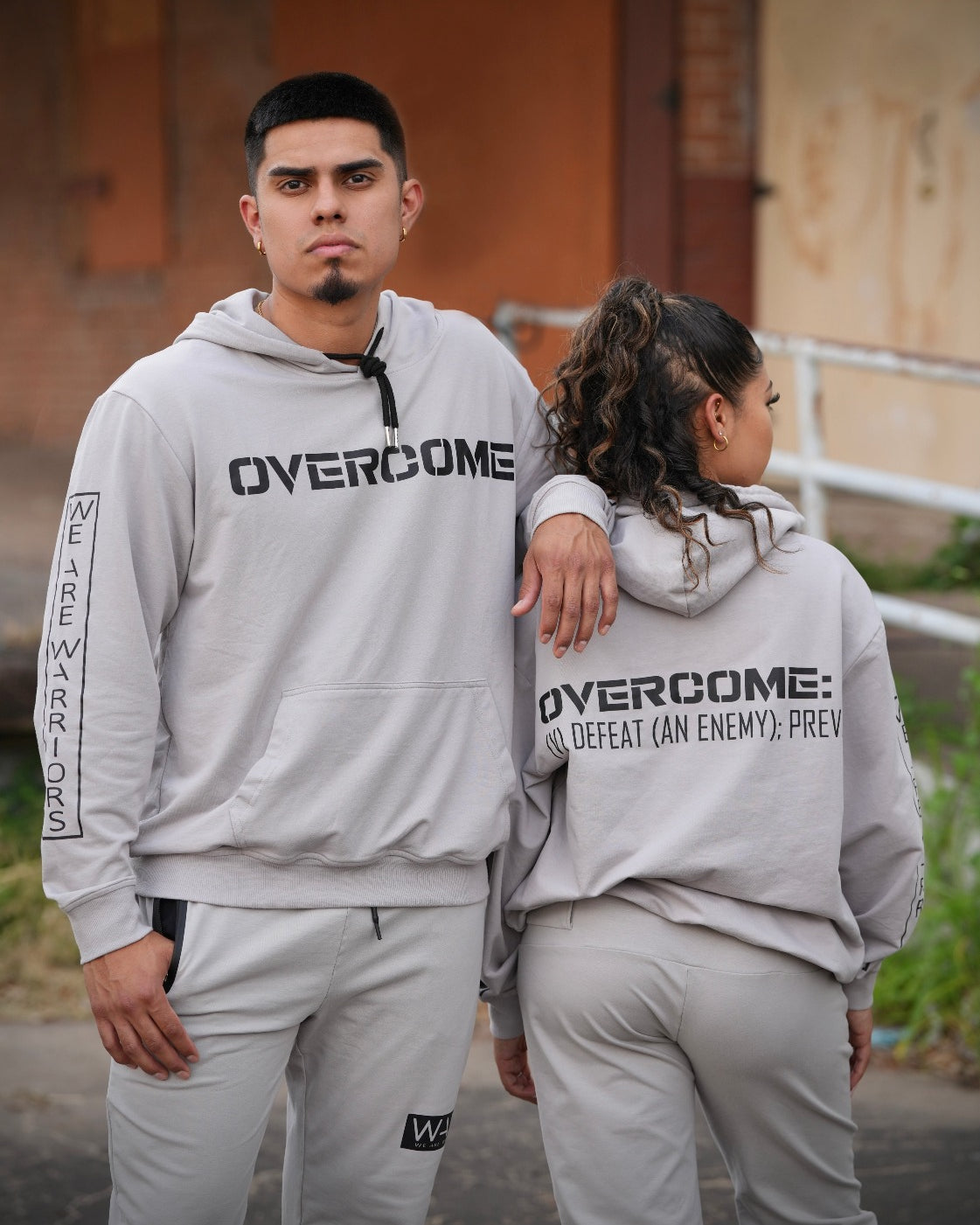 Grey Wolf Hoodie with Overcome - WeAreWarriorsApparel.com