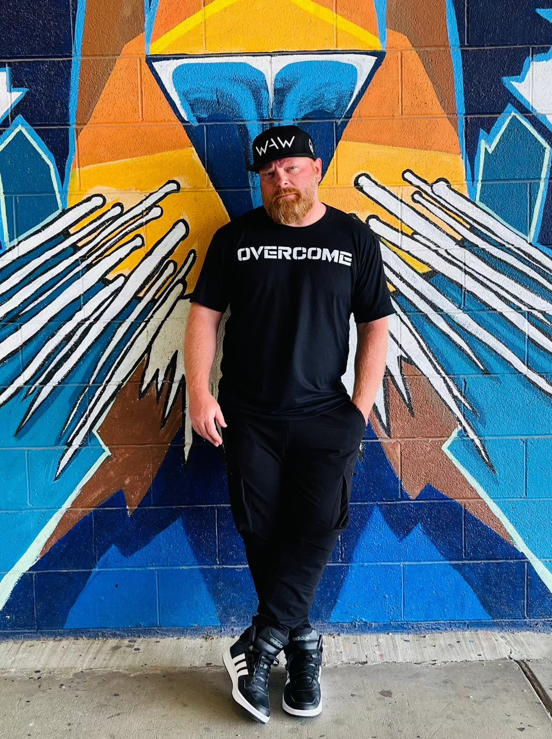 Black and White Overcome Tee, WeAreWarriorsApparel.com