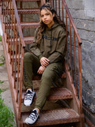 Olive Tree Cargo Joggers with Overcome message, WeAreWarriorsApparel.com