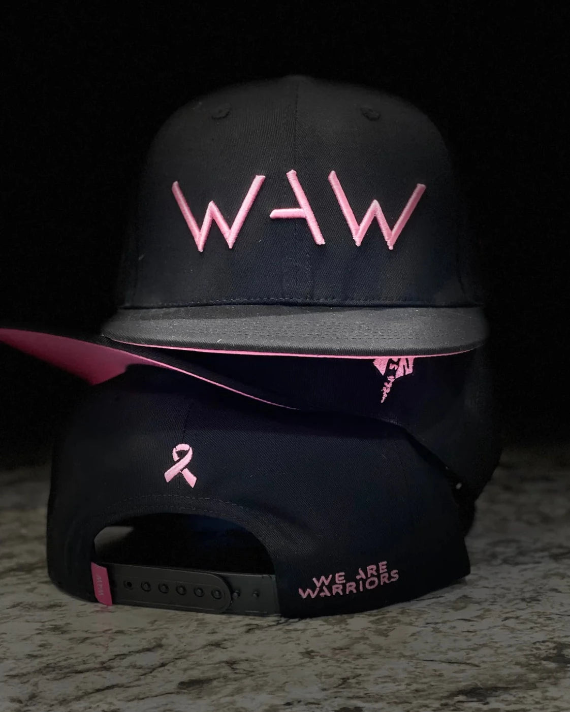 WAW SnapBack- Breast Cancer Hat, WAW Logo, WeAreWarriorsapparel.com