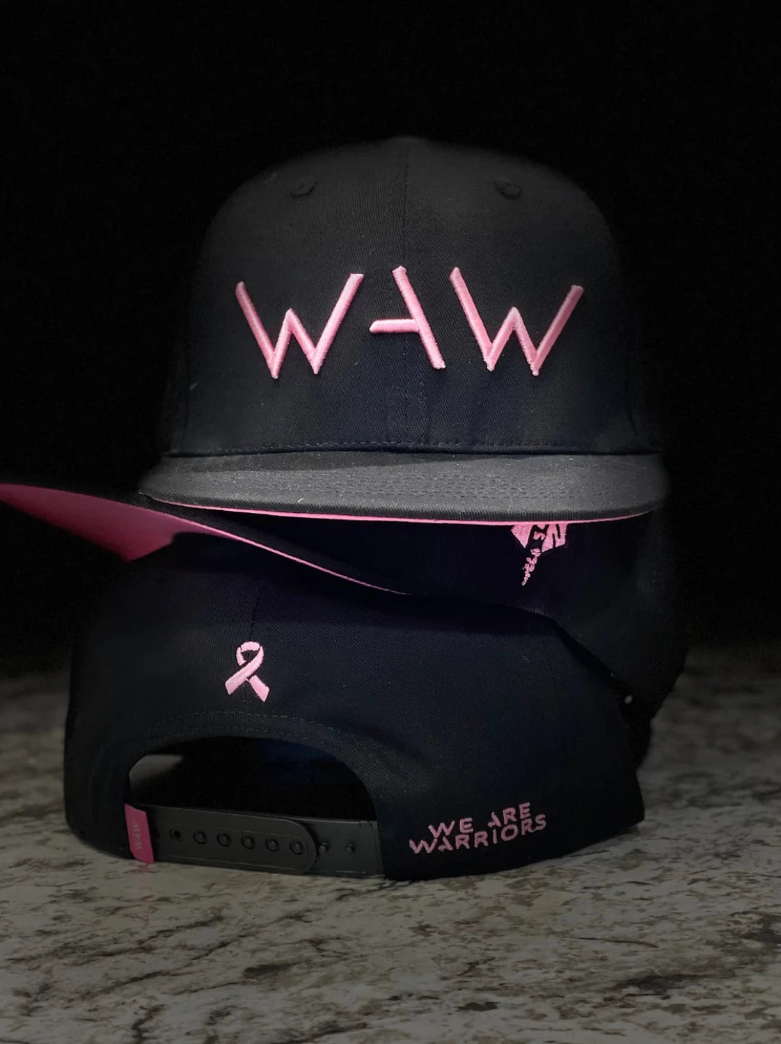 WAW SnapBack- Breast Cancer Hat, WAW Logo, WeAreWarriorsapparel.com