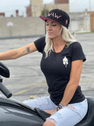 T-shirt - Small cream logo (women’s), WeAreWarriorsApparel.com