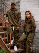 Olive Tree Cargo Joggers with Overcome message, WeAreWarriorsApparel.com