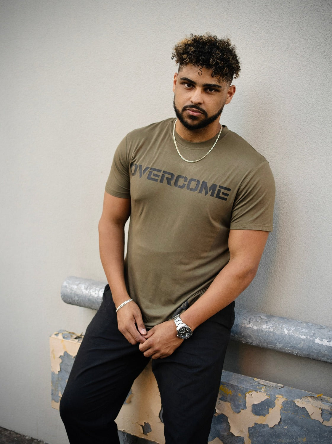 Olive Tree Tri blend T-Shirt with Overcome message, WeAreWarriorsApparel.com