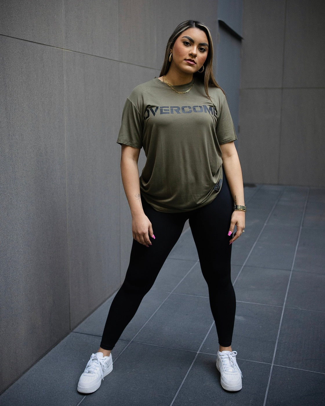 Olive Tree Tri blend T-Shirt with Overcome message, WeAreWarriorsApparel.com
