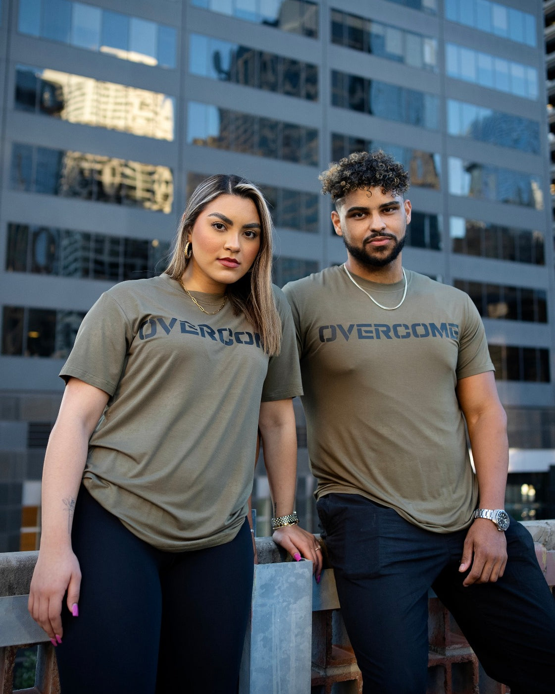 Olive Tree Tri blend T-Shirt with Overcome message, WeAreWarriorsApparel.com