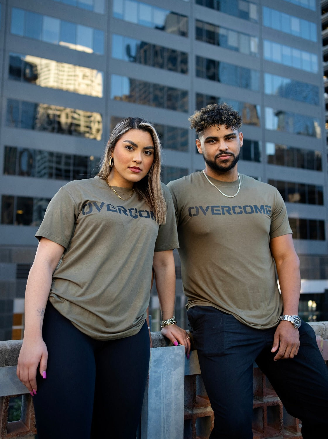 Olive Tree Tri blend T-Shirt with Overcome message, WeAreWarriorsApparel.com