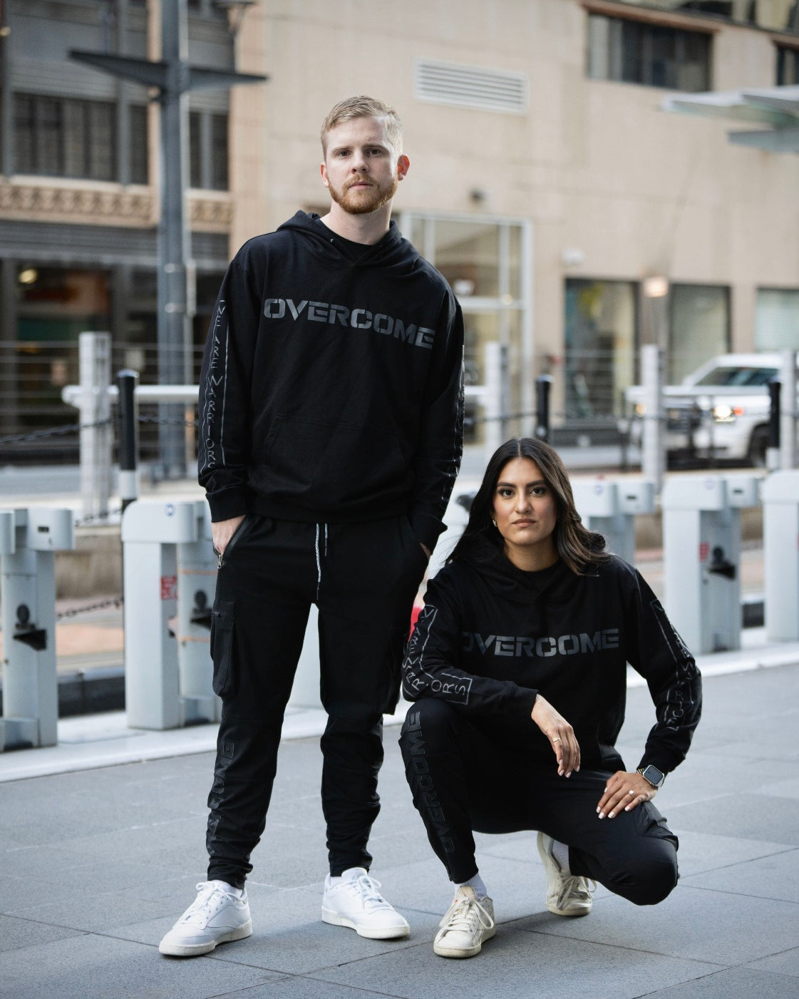 Before the Dawn Hoodie and Joggers with Overcome message, WeAreWarriorsApparel.com