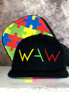Autism Awareness Cap with WAW logo and Overcome message, WeAreWarriorsApparel.com